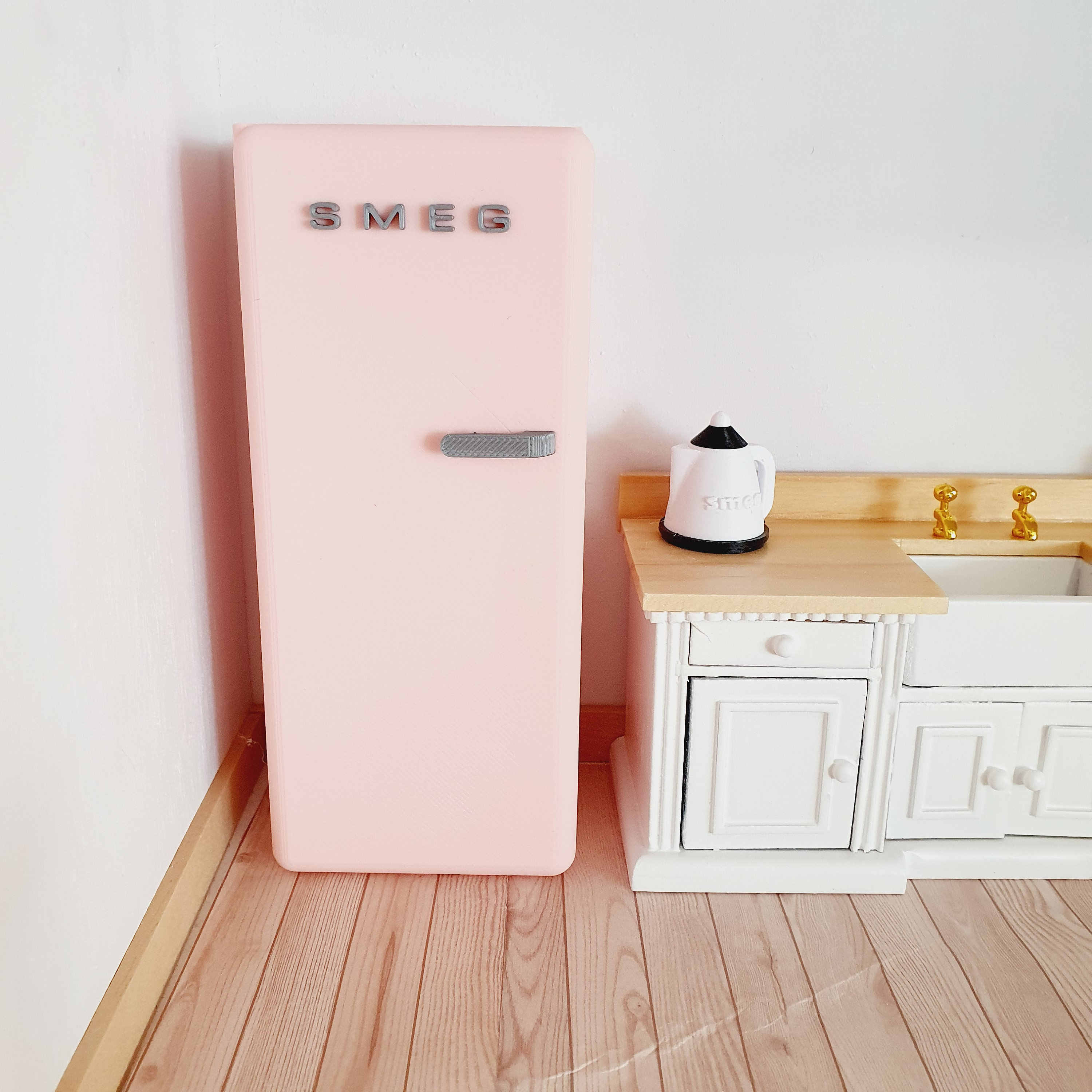 Dolls House Modern Kitchen SMEG Fridge, Choice of Colours, 1:12th Scale,  Miniature Fridge 