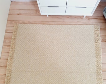 Tappeto a spina di pesce beige scuro per casa delle bambole / scala 1:12 / tappeto in miniatura