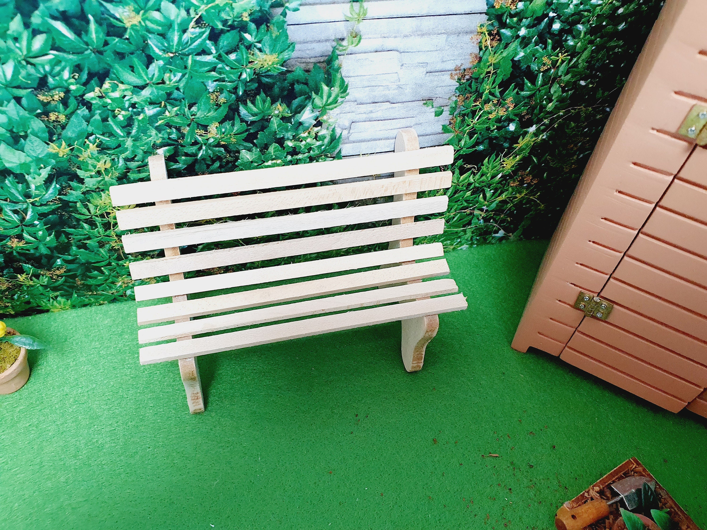 Banc De Jardin Extérieur 1:12 Pour Maison De Poupée, Banc De Jardin Miniature Pour Maison De Poupée, Banc De Parc En Bois, échelle 1:12, Banc De Parc 1