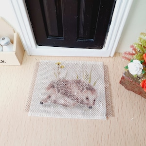 Dolls House Hedgehog Fabric Doormat | 1:12th Scale