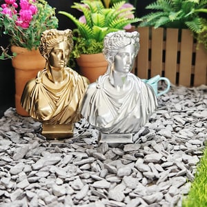 Dolls House Classical Lady Bust Ornament | Garden Statue | 1:12 Scale Miniature Decor