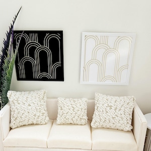 Dolls House Modern Framed Wall Art, Set of 2, Abstract art pictures, 12th scale, miniature wall picture for any room