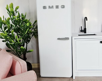 Dolls House Modern Kitchen SMEG Fridge, Choice of Colours,  1:12th Scale, Miniature fridge (K-FR-8)
