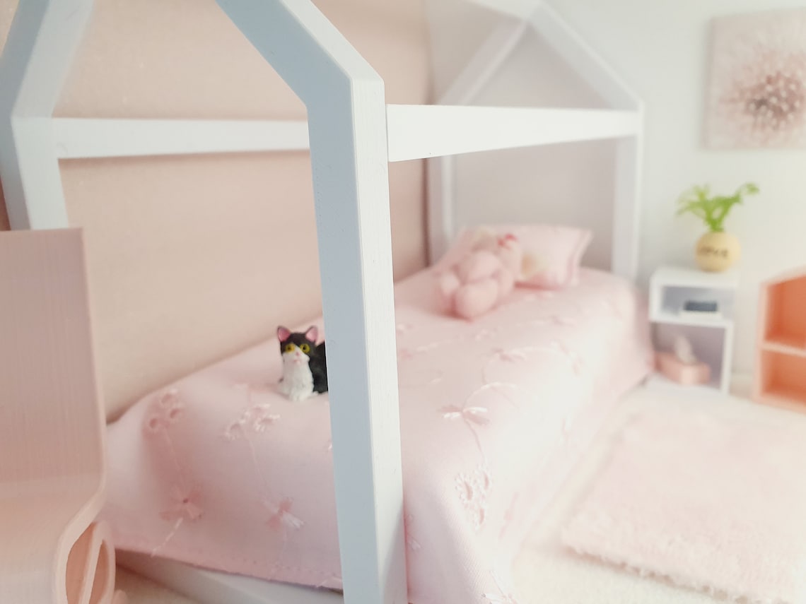Dolls House Single House Bed With Mattress Choice of Colours Etsy
