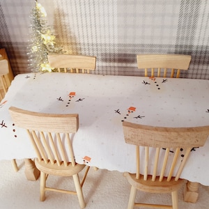 Dolls House Christmas Tablecloth, miniature tablecloth, Christmas Tablecloth, 12th scale