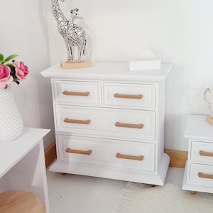 Dolls House Modern chest of drawers with 4 opening drawers, Choice of Colours 1:12th Scale, Miniature chest of drawers (BRCH2)