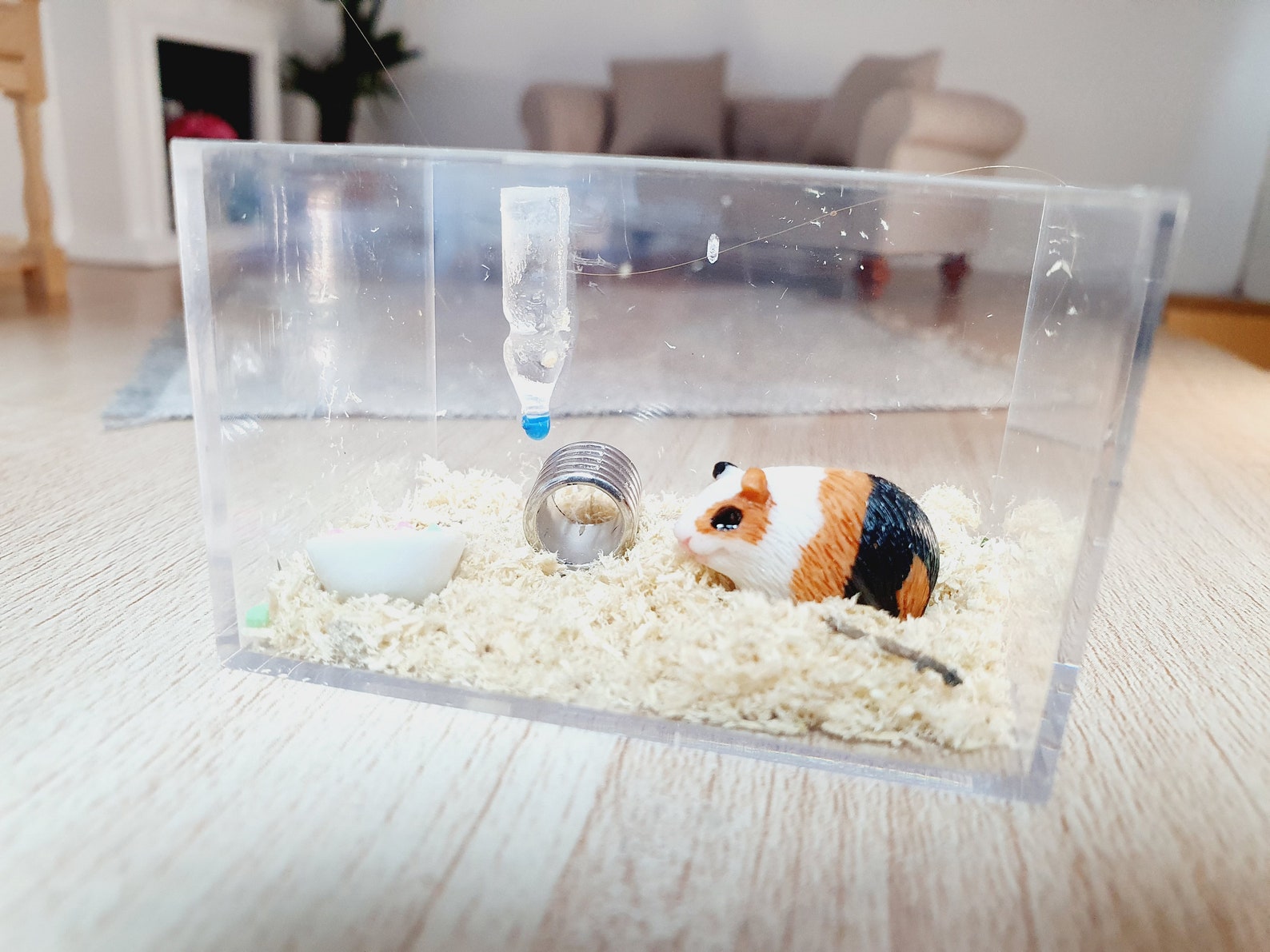 Dolls House Guinea Pig Cage with Food Water Bottle and Etsy