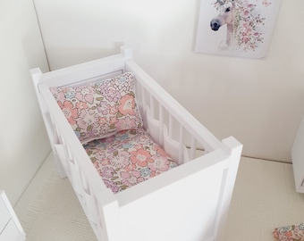 Dolls House Liberty Cot Bedding,  12th scale miniature bedding