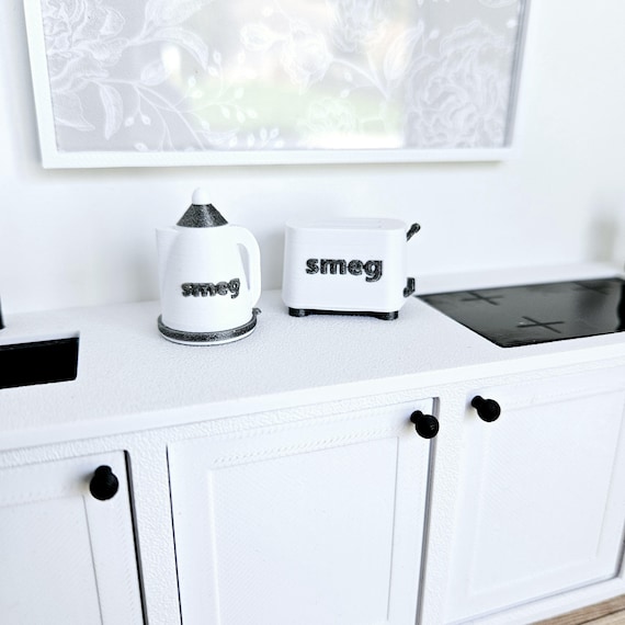 Dolls House Miniature Smeg Kettle & Toaster Set - 12th Scale