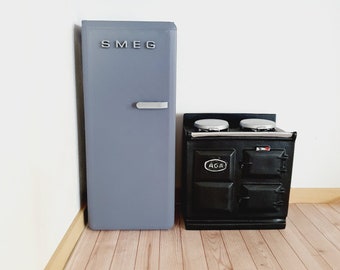 Réfrigérateur Miniature 1:12 Pour Maison De Poupée - Décoration Cuisine Réaliste En Bois, Blanc