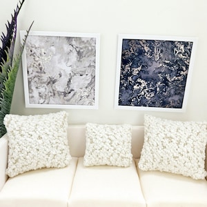 Dolls House Modern Framed Wall Art, Set of 2, Abstract Art Pictures, 12th Scale