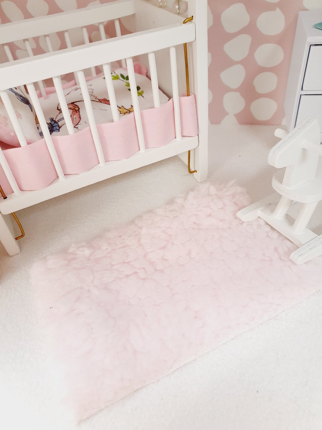 Dolls House Cute Soft Baby Pink Fur Rug 112th Scale, Miniature Rug Etsy