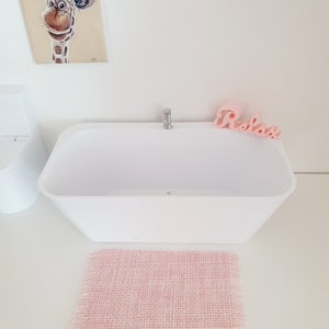 Dolls House Modern Bath with tap, Choice of colours 1:12th Scale, Miniature Freestanding bath (BATH3)