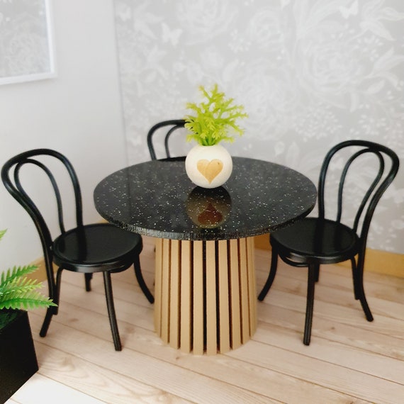 Dolls House Modern Wood Effect Dining Table for Indoors or Outdoors 1 12th Scale Miniature Table Etsy UK