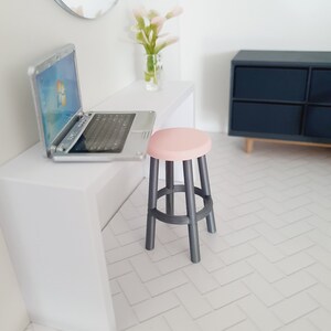 Dolls House Coloured Bar Stool, 1:12th Scale, Miniature Bar Stool K-BS1 image 8