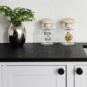 Dolls House Halloween Jars, Set of 2, jars with lids, 12th scale, miniature jar/ vase