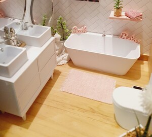 Toilettes Miniature Blanche Pour Maison De Poupée - Meuble Salle De Bain échelle 1:12