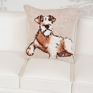 Dolls house 1x Dog cushion, Choice of Dog, 12th scale cushions, miniature cushion image 8