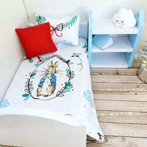 Dolls House Junior Bedding Set – Peter Rabbit Theme, 1:12 Scale