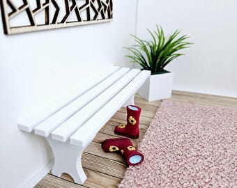 Dolls House Slatted Bench: Miniature 12th Scale Seat