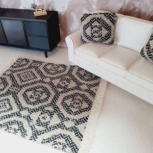 Dolls House Dark Grey Rug | 1:12th Scale | Miniature Rug