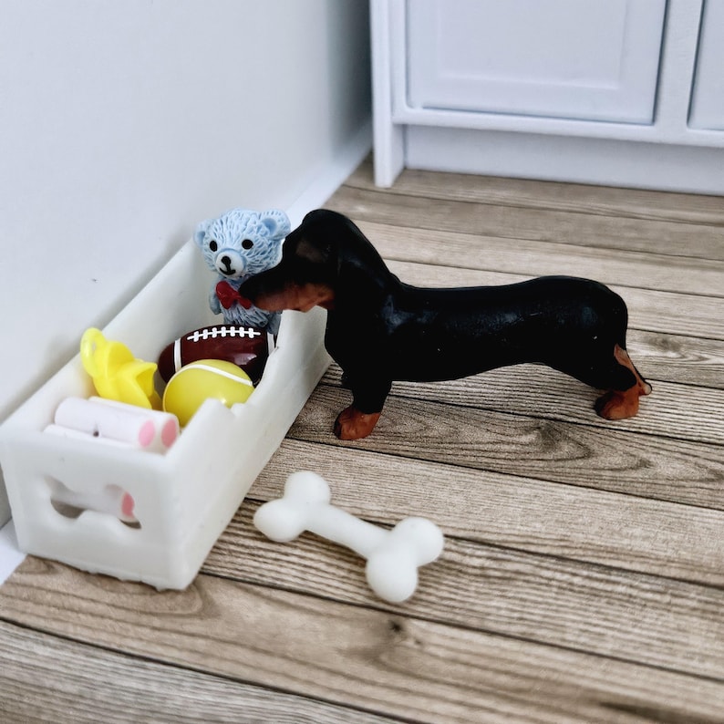 Dolls House Dog Toy Box: Miniature Toys, 12th Scale image 1