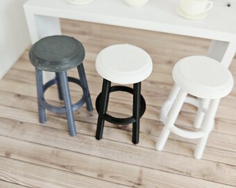 Dolls House Set of 2 Bar Stools, 1:12th Scale