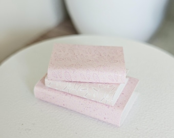 Dolls House Set of 3 Closed Pink Books, 12th scale books, miniature