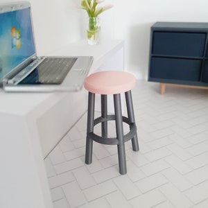 Dolls House Coloured Bar Stool, 1:12th Scale, Miniature Bar Stool K-BS1 image 7