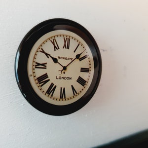 Dolls House Modern Clock, Newgate Clock, Miniature Clock, Black 12th Scale Clock image 2