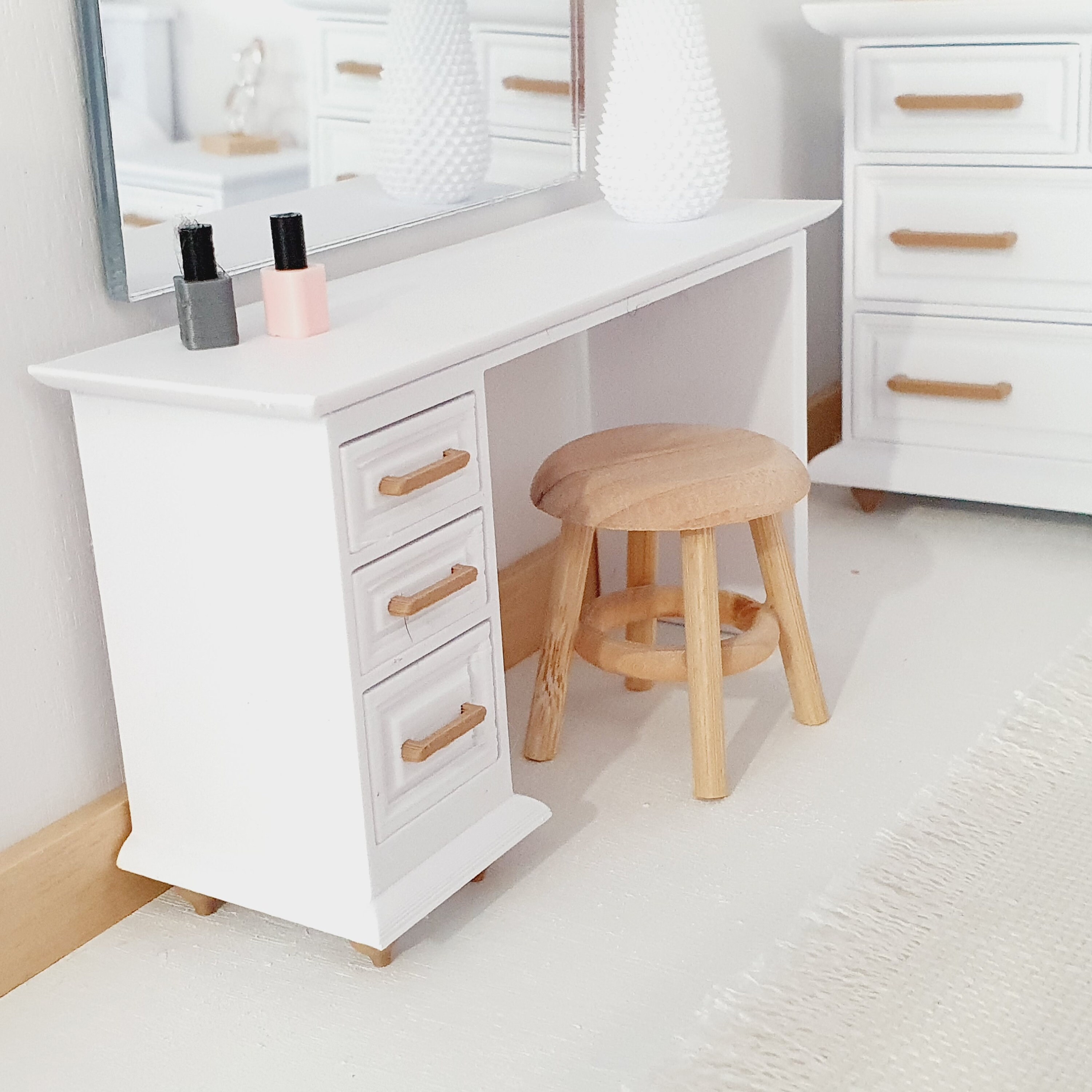 1:12 casa delle bambole letto in legno in miniatura camera da letto simulazione mobili modello Mini letto per bambole camera da letto per bambole mobili per la casa delle bambole  26