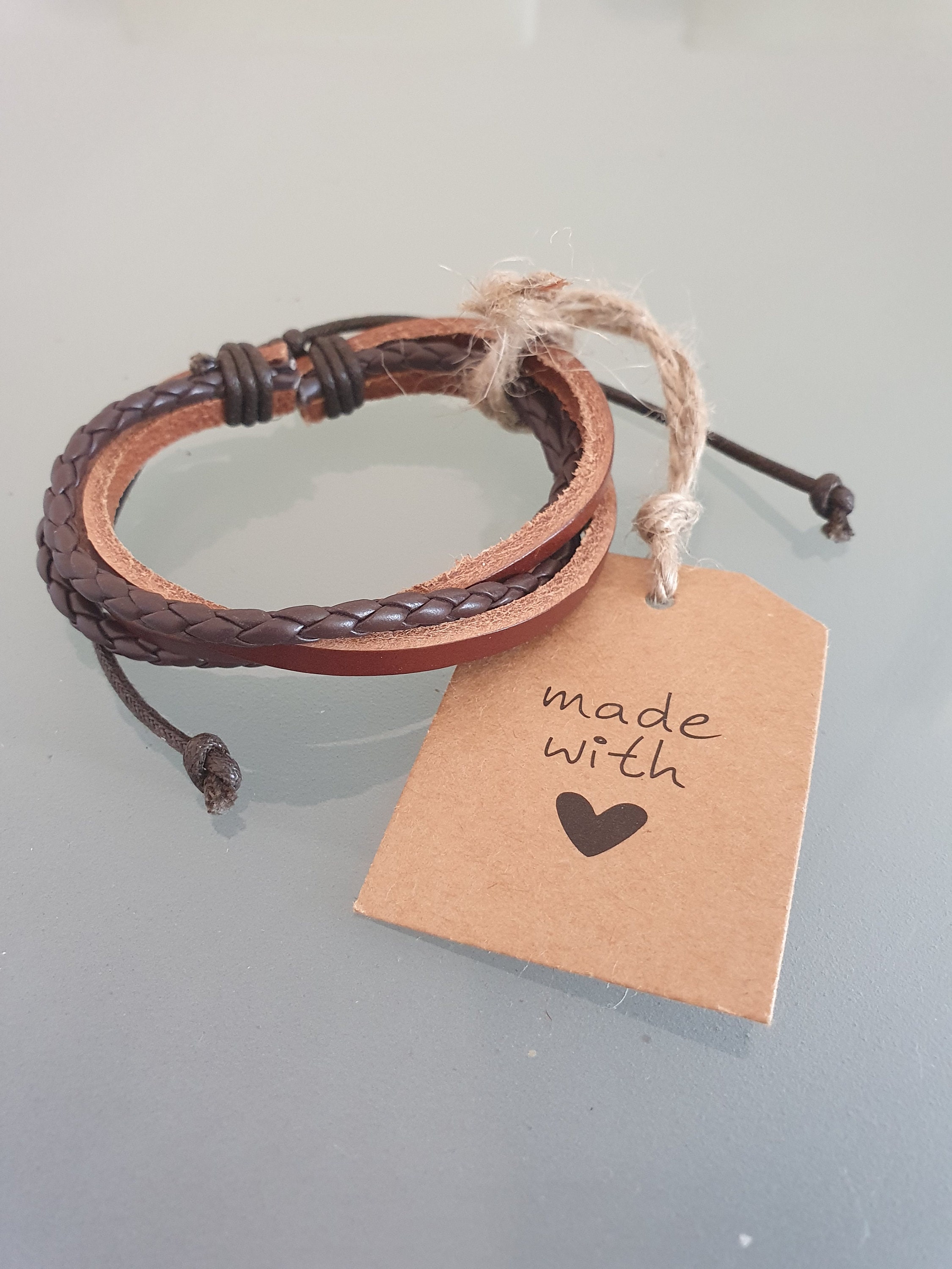 Adjustable Leather Friendship Bracelet Etsy