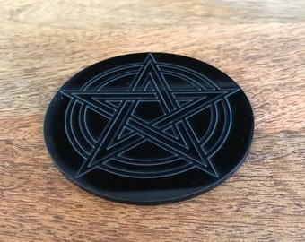 Laser engraved | Pentagram | Acrylic Coaster | Wicca | Magic | Pagan | Barware | Drinkware | Placemat