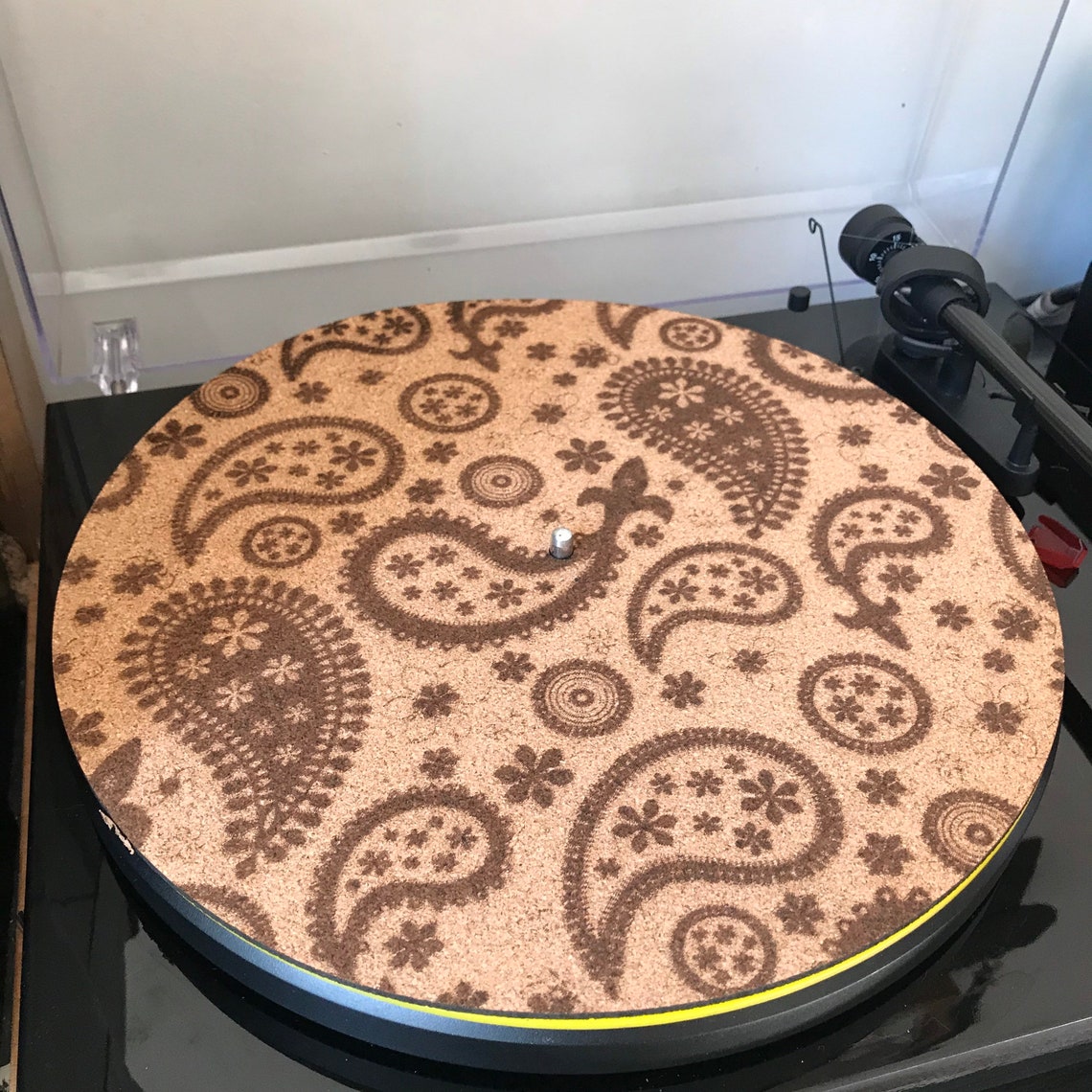 Cork Turntable Slip Mat Paisley Laser Etched Laser Etsy