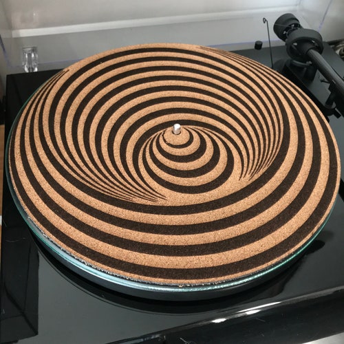 Cork Turntable Vinyl Record Slip Mat Vertigo Swirl Etsy UK