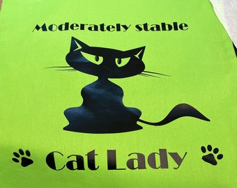 Moderately stable Cat Lady | Tote bag| 100% cotton