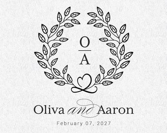 Wedding logo with Monogram, Wedding logo design, Wedding monogram, Customized Wedding Logo, Premade wedding logo, Custom Wedding Logo