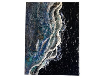 Unique abstract art "Surfer" | 30 x 40 cm | Structure painting