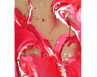 Abstract art "Ruby Raspberry Yogurt" | 50x60cm | special structure