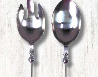 Beadable blanks, large salad spoon and fork, beadable serving utensils, beadable items DIY gifts for hostess,  housewarming, or wedding gift