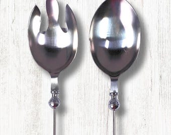 Beadable blanks, large salad spoon and fork, beadable serving utensils, beadable items DIY gifts for hostess,  housewarming, or wedding gift