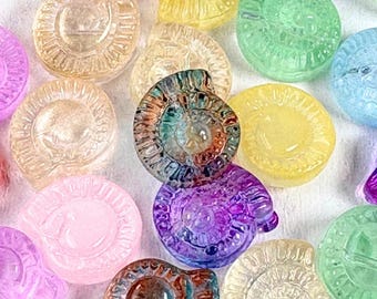 20 glass spiral shell beads in assorted colors, 12.5x11.5 mm, ocean themed seashell beads for jewelry