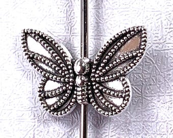 Metal butterfly spacer beads, insect beads for bracelets, cute alloy beads for jewelry, antique silver spacers 20x13mm, 1.5mm hole, 20 pcs