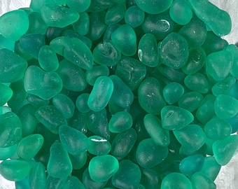 Seafoam sea glass style stones, approx. 4oz / 100-120 pcs, 5-14 mm small tumbled glass pebbles for vase filler, matte glass rocks for crafts