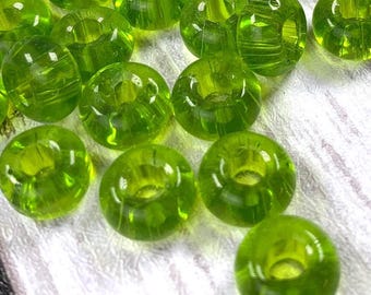 Large hole glass spacer beads for beadable blanks, 50g (appox. 50 beads) ~10mm with 3mm hole seed beads, mulitple colors, CLOSEOUT (D0178)