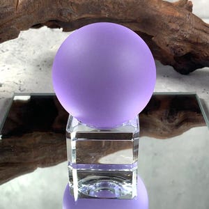 Lavender sea glass ball, frosted glass orb, tumbled glass accents for table trays, large marble, coastal decor accents, sea glass lover gift