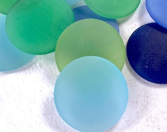 10 sea glass cabochons for crafts, 8/10/12/16/20mm frosted flat back undrilled cabs, cultured sea glass for jewelry, multiple color choices