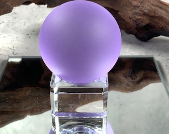 Lavender sea glass style orb, approx 1.8" frosted glass orb, accent for table trays, coastal decor, sea glass lover gift