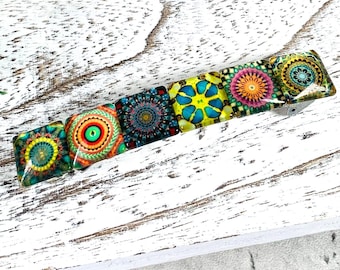 Hair barrette with Moroccan-style glass tiles, handmade boho hair accessory, sturdy hair clip w/ mix or repeating tiles, great gift for her
