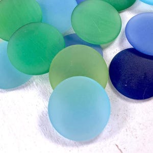 10 sea glass cabochons for crafts, 8/10/12/16/20mm frosted flat back undrilled cabs, cultured sea glass for jewelry (B0082/0083)